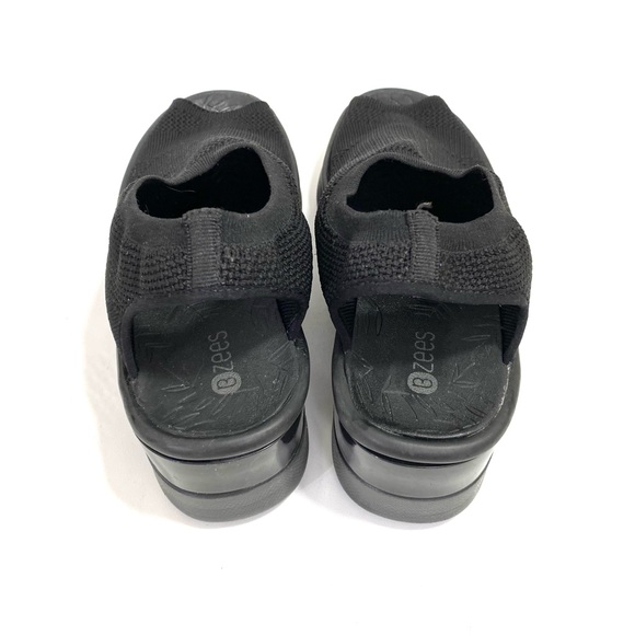 Bzees Wedge Peep Toe Slingback 11 M Women’s Black Comfort Shoes Textile Slip On - Picture 6 of 7